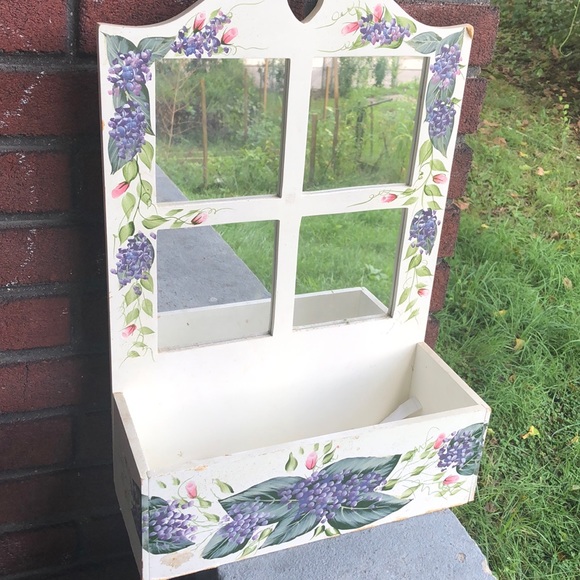 Other - White floral wooden box decor